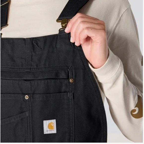 Carhartt Women's Relaxed Fit Washed Duck Insulated Bib Overall - Picture 3 of 9